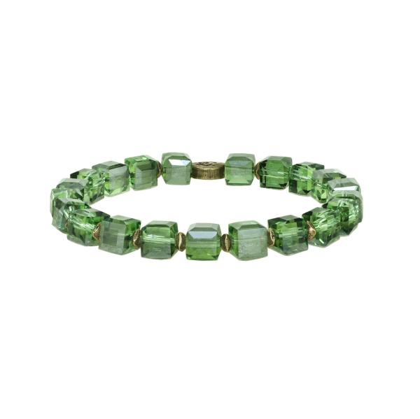 dark green erinite - Cubes - Konplott bracelet